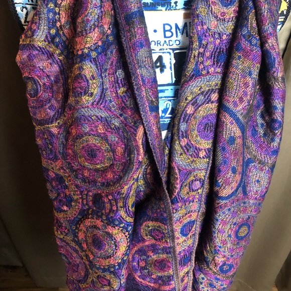 Vibrant Paisley Geometric Pattern Long Scarf - Picture 5 of 5